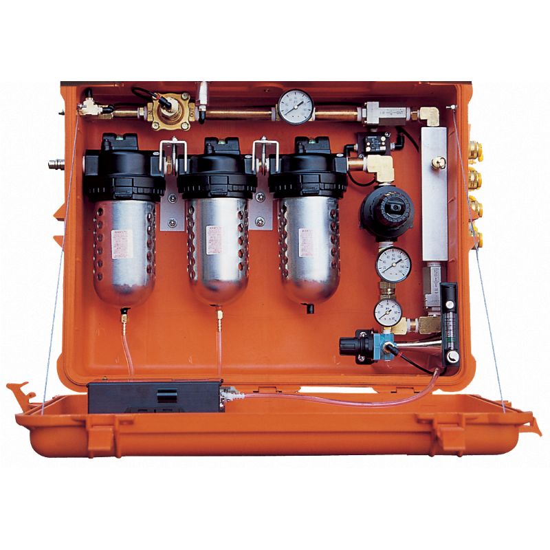 Air Systems® 100 CFM Intrinsically Safe Auto-Air™ Breather-Box® Filtration System 123 CFM Flow Capacity 46 or 8 Couplings BB100COAAP